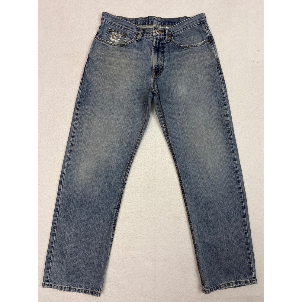 Cinch White Label Jeans Mens 33x32 Blue Relaxed Fit Straight Leg Western Denim